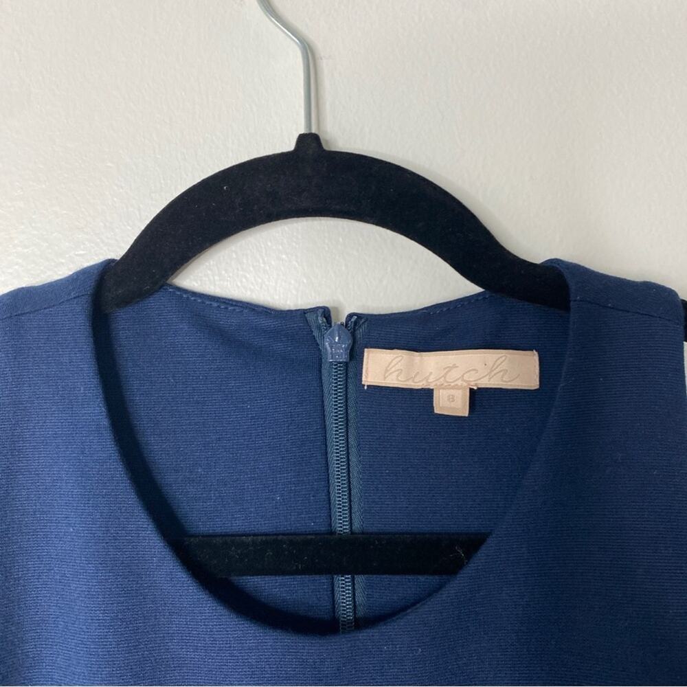 Anthropologie Hutch Blue Fit & Flare Metallic Arrowhead Short Mini Dress Size 8 - Picture 3 of 10